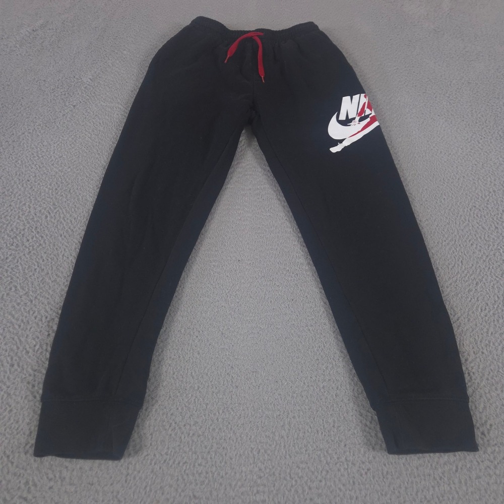 Jordan Nike Air Sweatpants‎ Boys Large Black Jogger Cotton Blend Logo Graphic